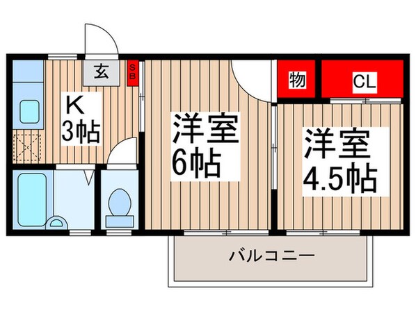 カスヤハイツBの物件間取画像